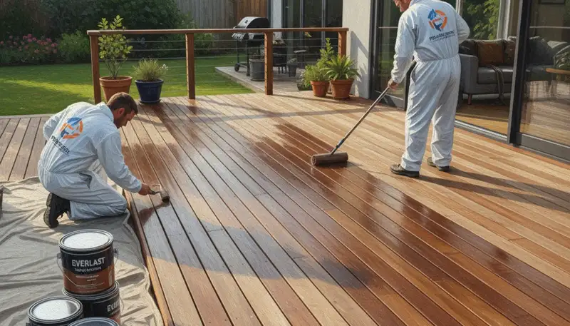 Deck painting service in Modesto, CA for durable wood deck protection and curb appeal