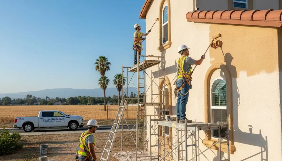 Professional painting crew serving Modesto, CA for interior and exterior house painting خدمات