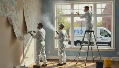 Modesto, CA wallpaper removal service preparing walls for painting by Modesto Paint Pros